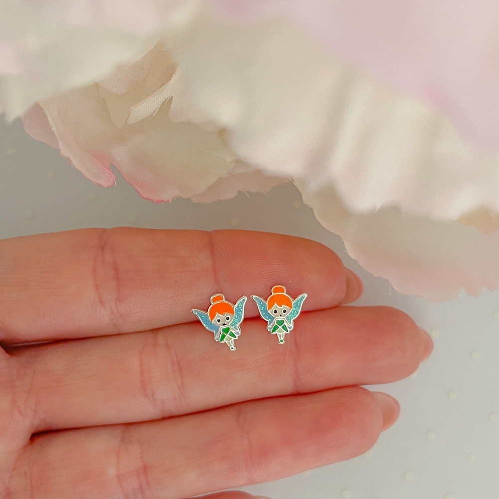 925 Sterling silver fairy stud earrings